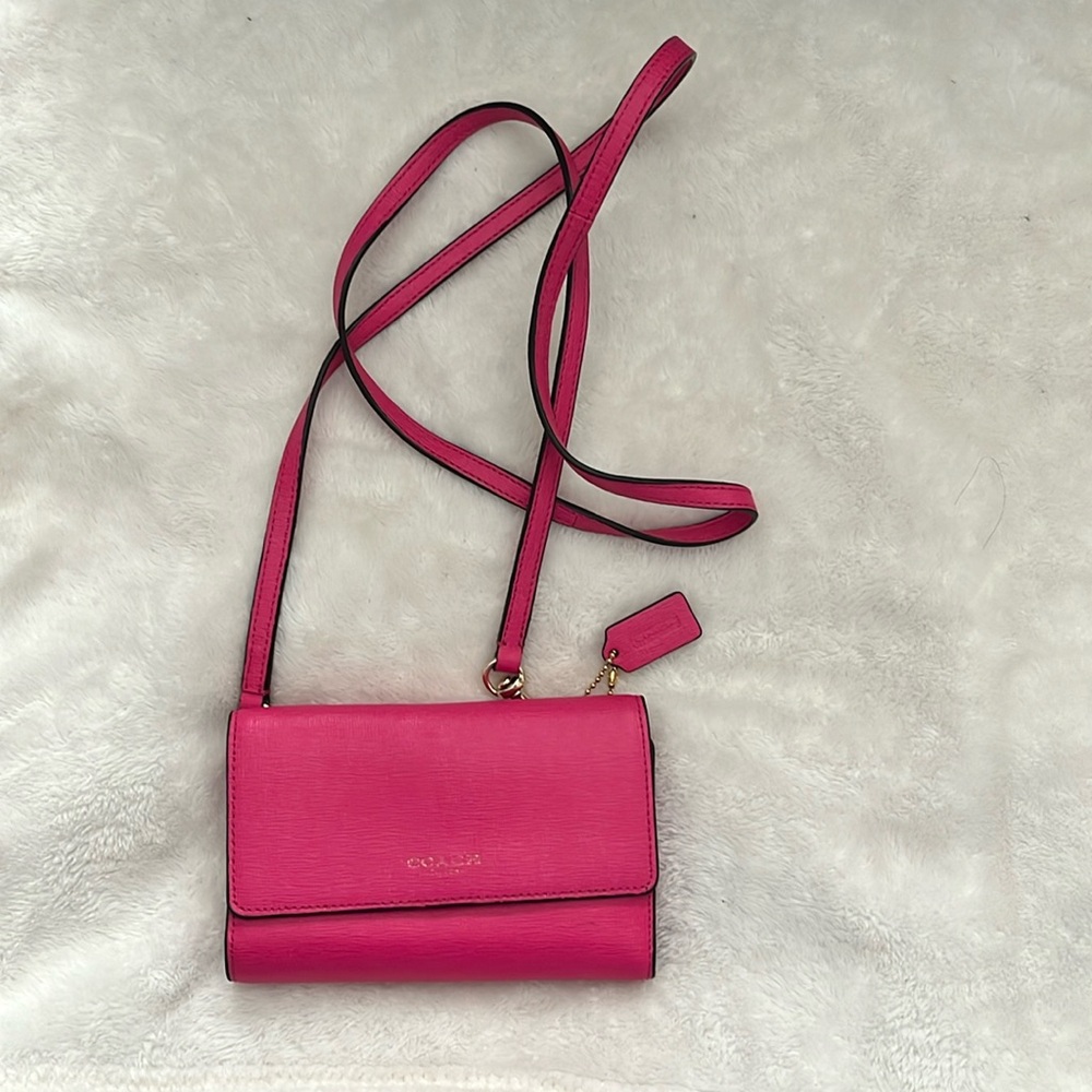 COACH Hot Pink Tri-fold Pocket Wallet